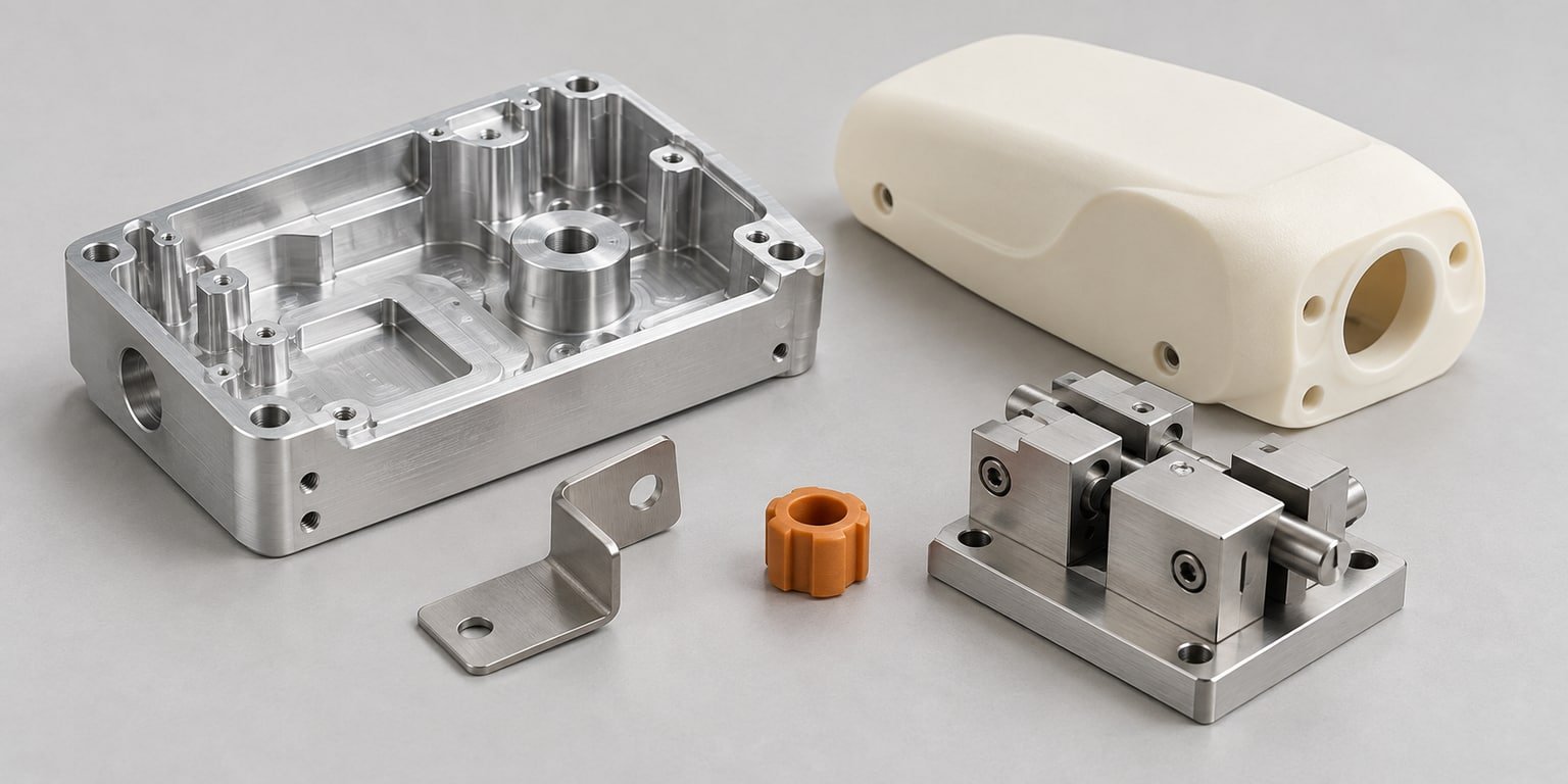 Metal ve polimer prototip parçaları; temsili ürün ailesi